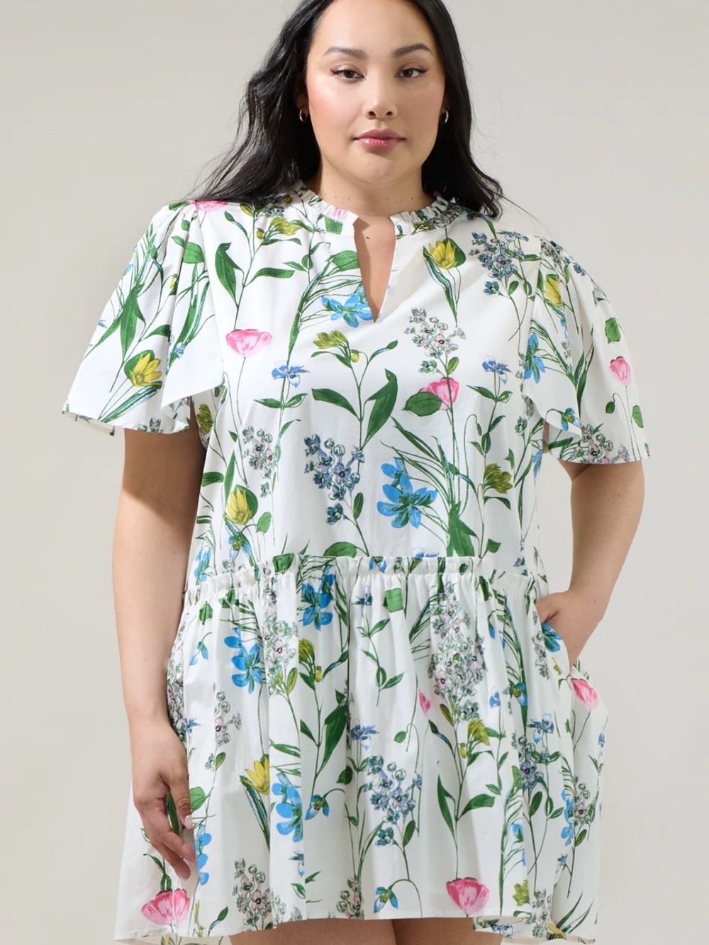 Sugarlips Clove Garden Floral Rock A By Trapeze Mini Dress Curve, Size 3X